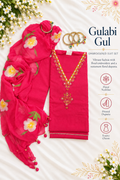 Gulabi Gul – Fuchsia Pink Embroidered Suit Set with Floral Dupatta